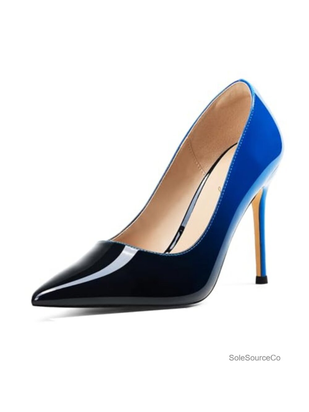 Pointed Toe Stiletto Pumps Faux Leather Slip-On Heels